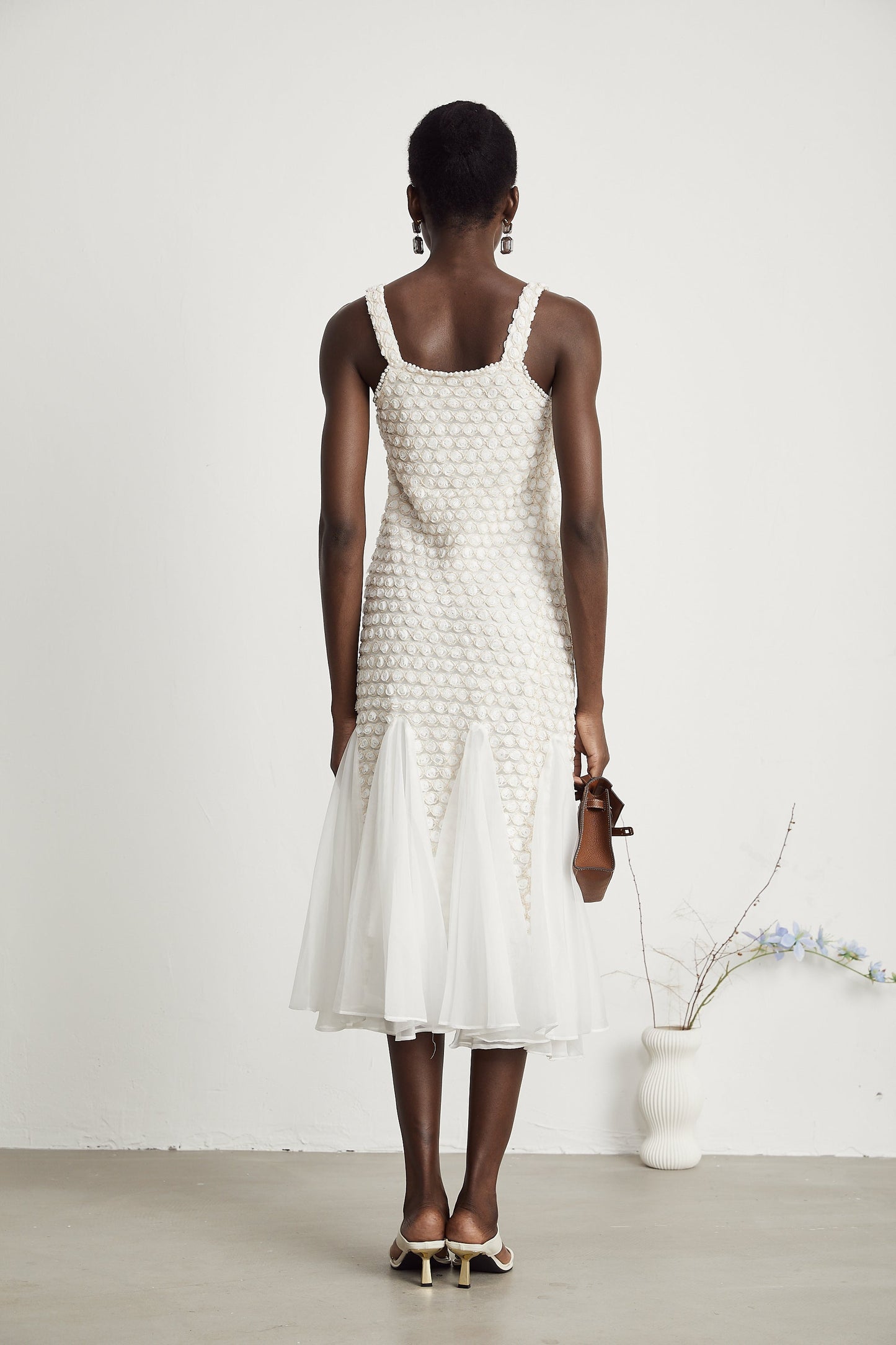Isabeau faux-flower embellished tulle midi dress (US Only)