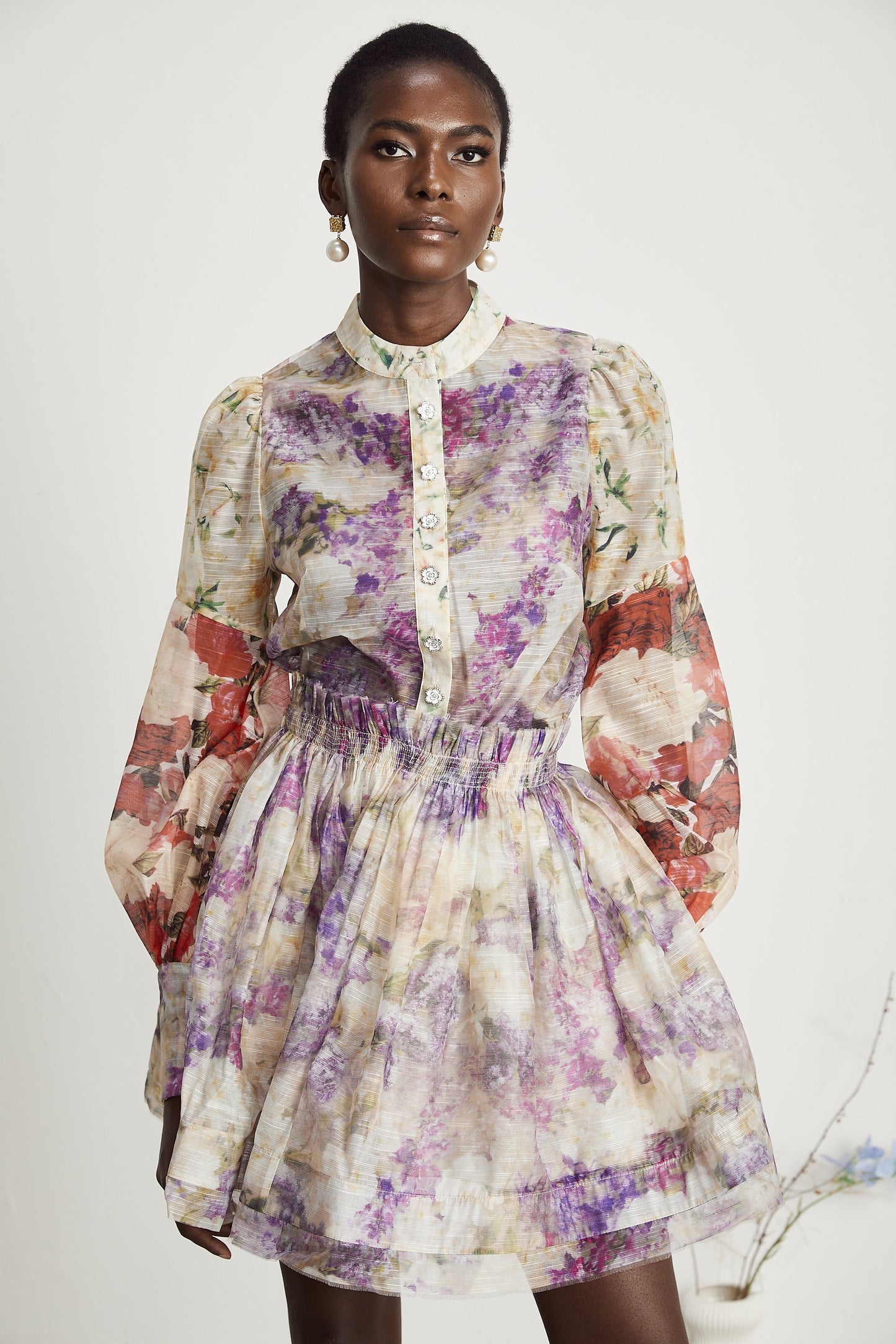 Margaux floral-print shirt & skirt matching set (US Only)