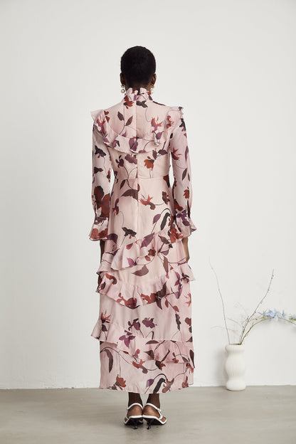 Agathe graphic-print ruffled maxi dress (US Only)
