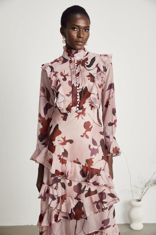 Agathe graphic-print ruffled maxi dress (US Only)