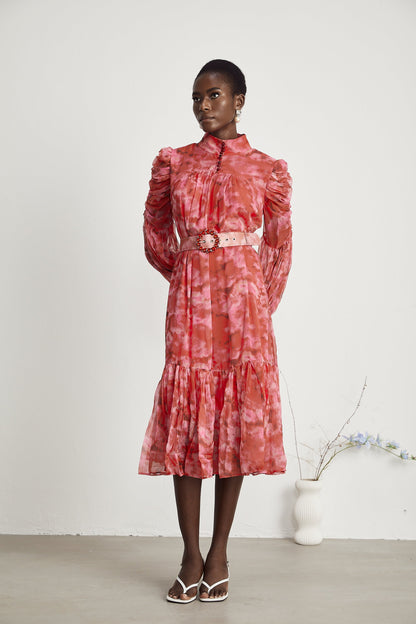 Lucie bow-tie embellished pleated midi dress (US Only)