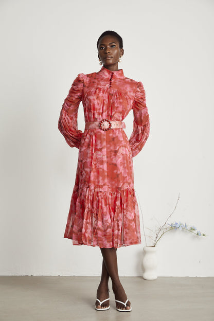 Lucie bow-tie embellished pleated midi dress (US Only)