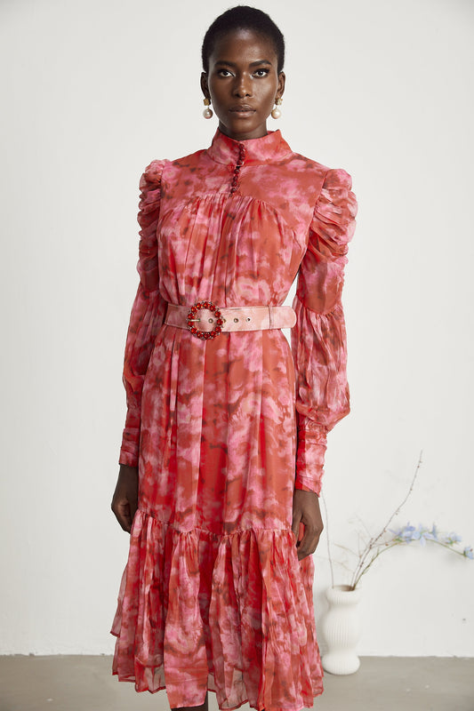 Lucie bow-tie embellished pleated midi dress (US Only)