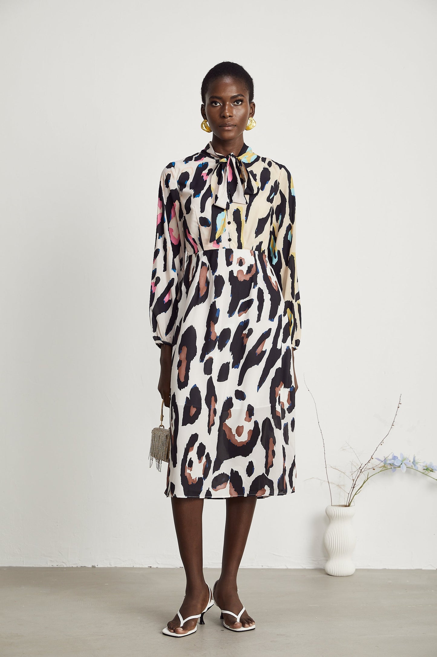Kalena leopard-print midi dress (US Only)