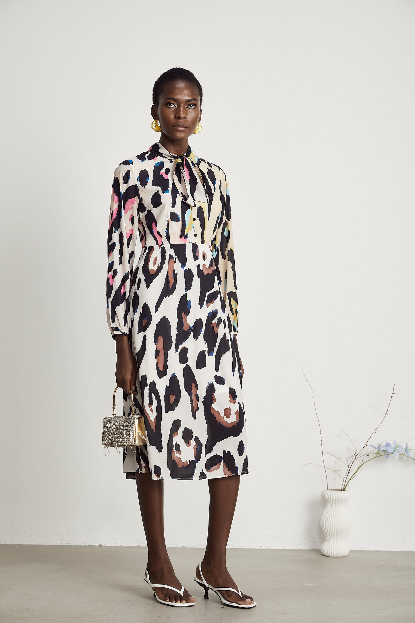 Kalena leopard-print midi dress (US Only)