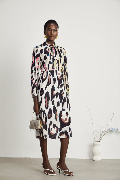 Kalena leopard-print midi dress (US Only)