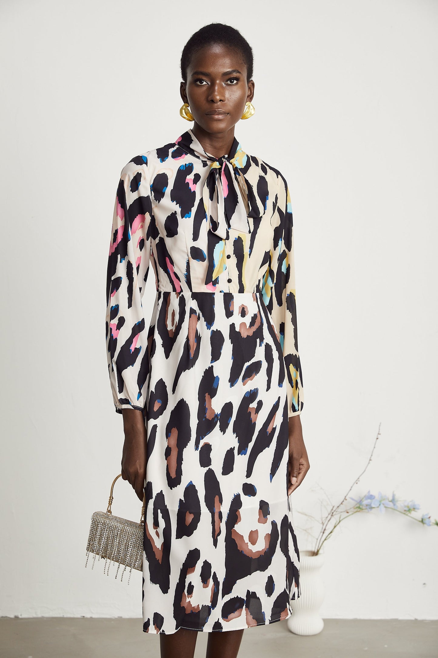 Kalena leopard-print midi dress (US Only)