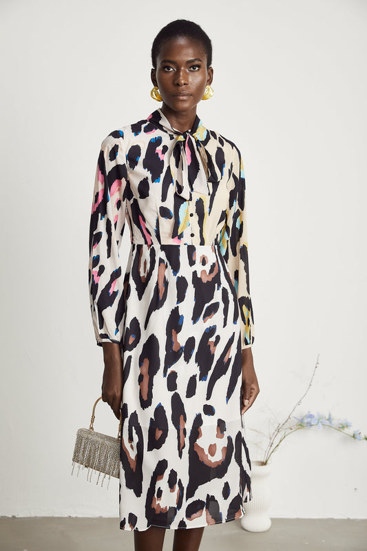 Kalena leopard-print midi dress (US Only)