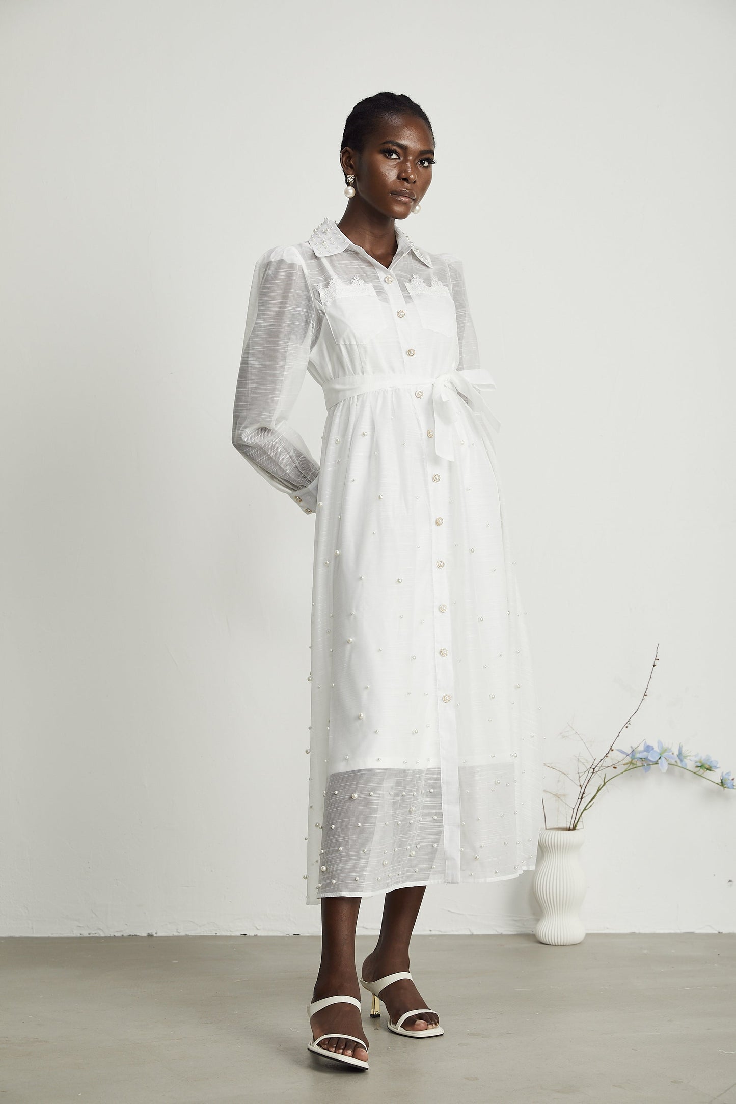 Bennett faux-pearl embellished midi dress (US Only)