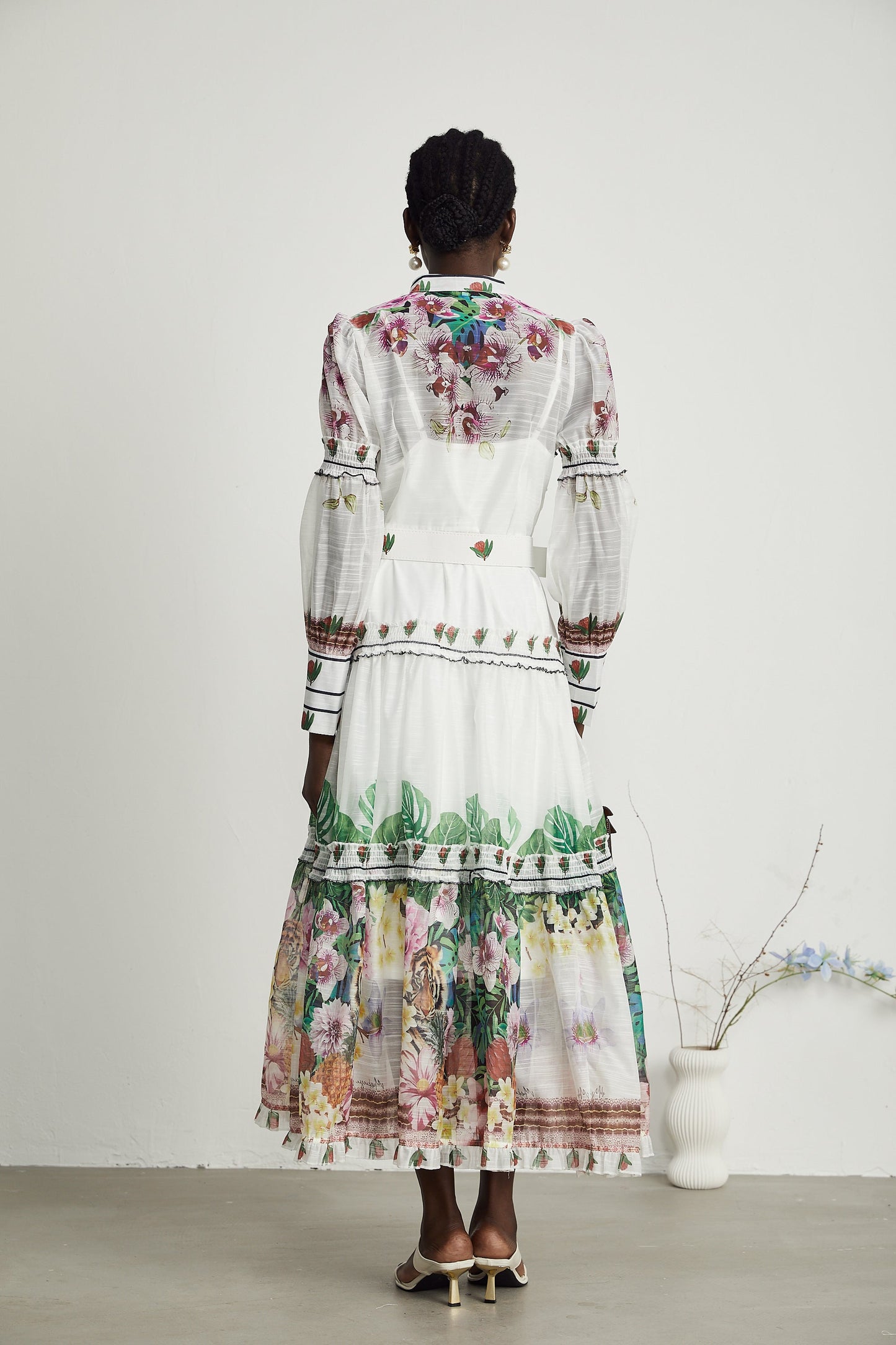 Gabi ruffled floral-print midi dress