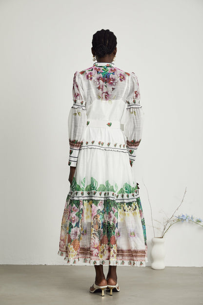 Gabi ruffled floral-print midi dress