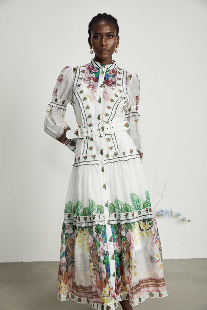 Gabi ruffled floral-print midi dress