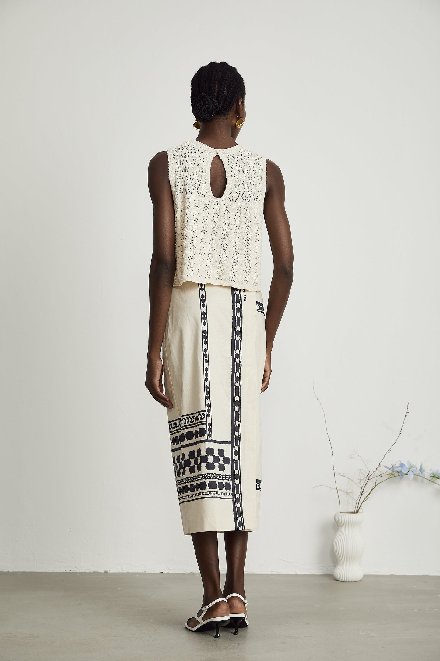 Louisa printed midi skirt
