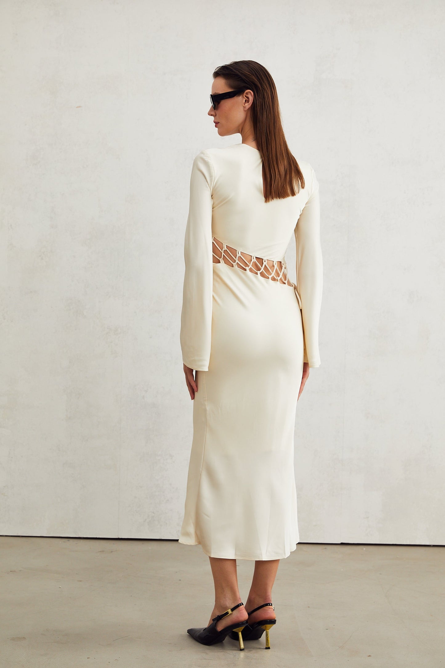 Constance weave cut-out midi dress (US Only)