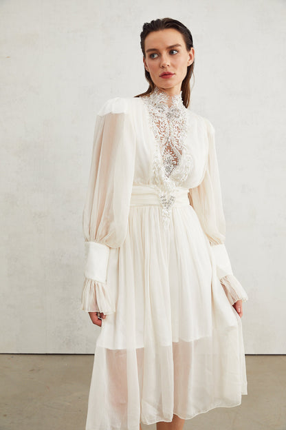 Mirage lace-detail embellished dress