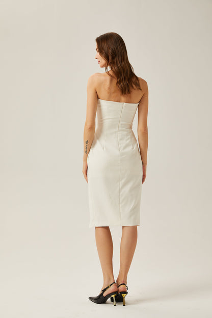 Noele white off-shoulder midi dress (US Only)