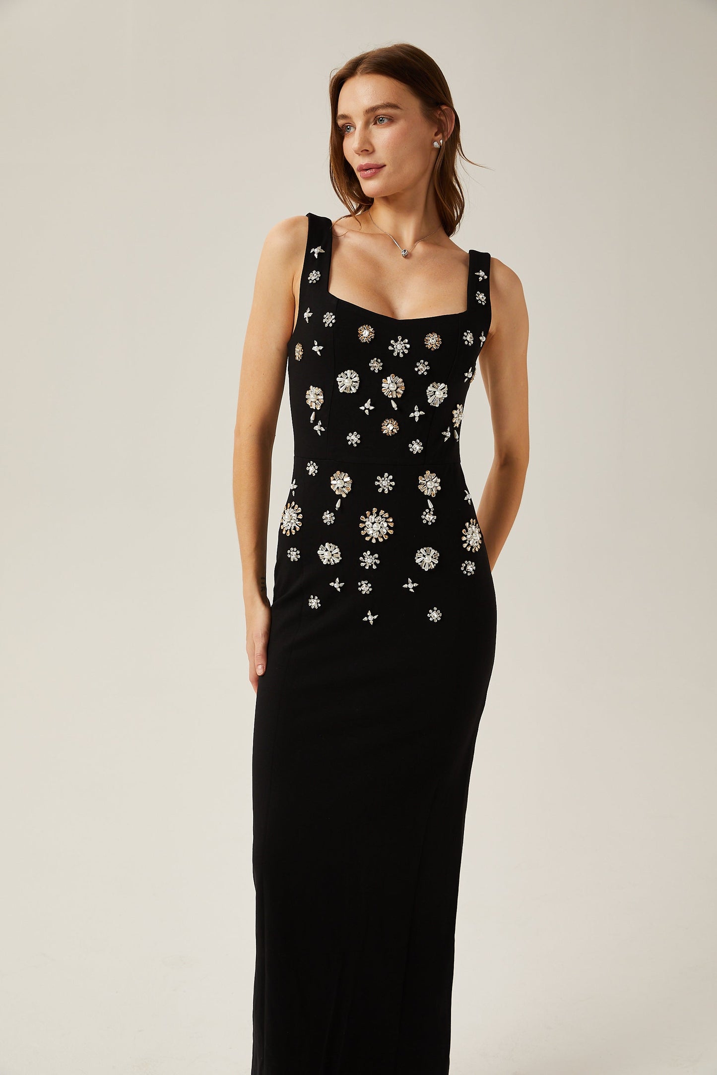 Juliette crystal-embellished sleeveless maxi dress (US Only)