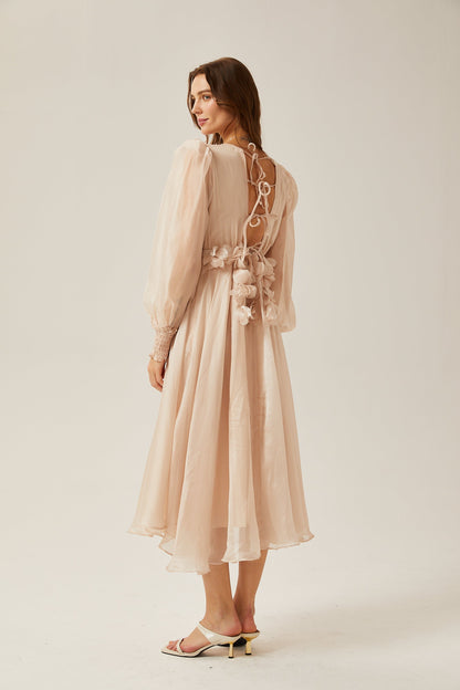 Lucie faux-floral embellished midi dress (US Only)