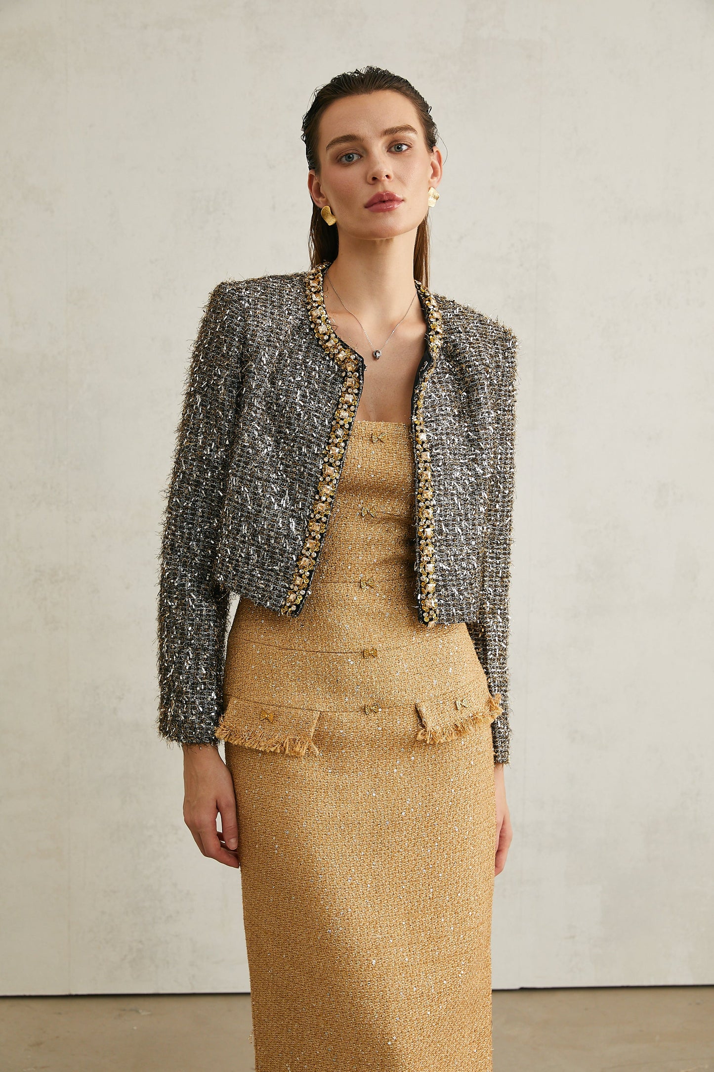 Ariane crystal-embellished fringe jacket