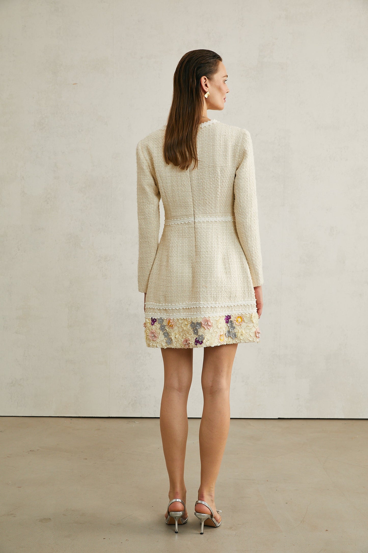 Camille flower-appliqué tweed mini dress (US Only)