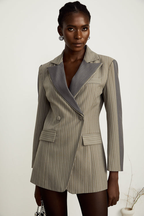 Georgia pinstripe panelled blazer