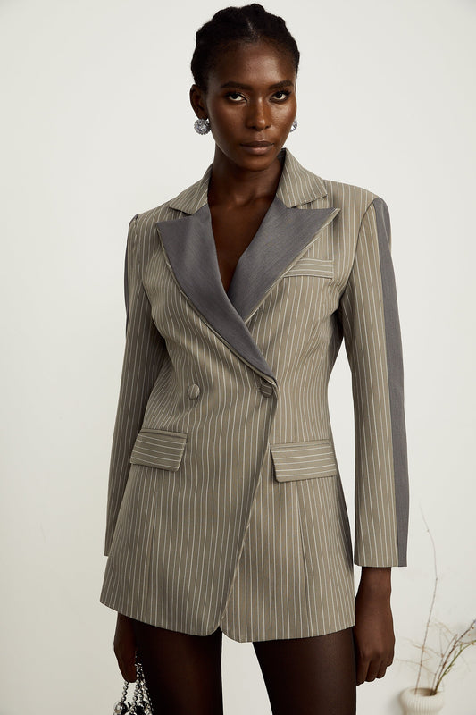Georgia pinstripe panelled blazer