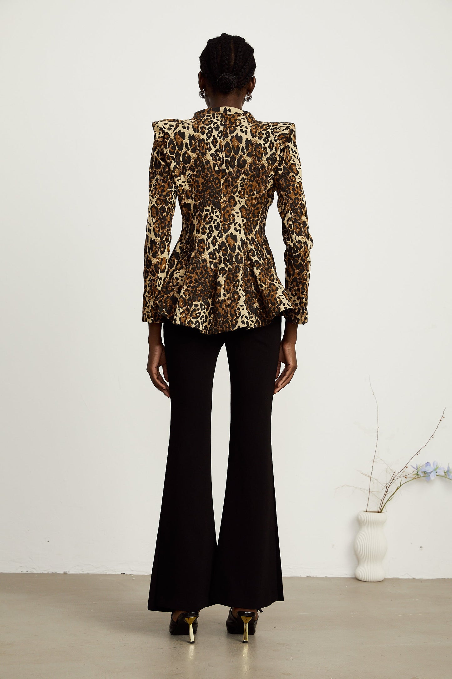 Colette leopard-print double-collar jacket