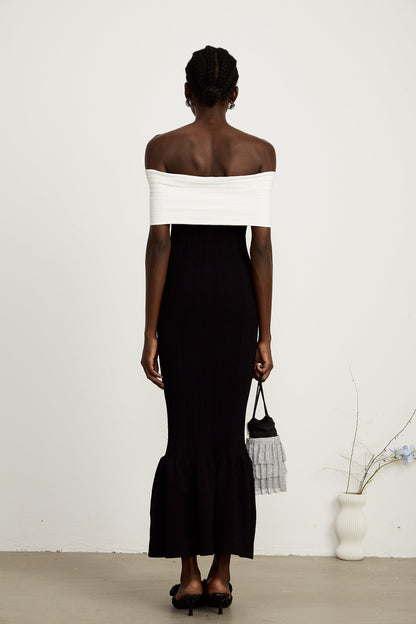Éliane bow-detail ribbed maxi dress