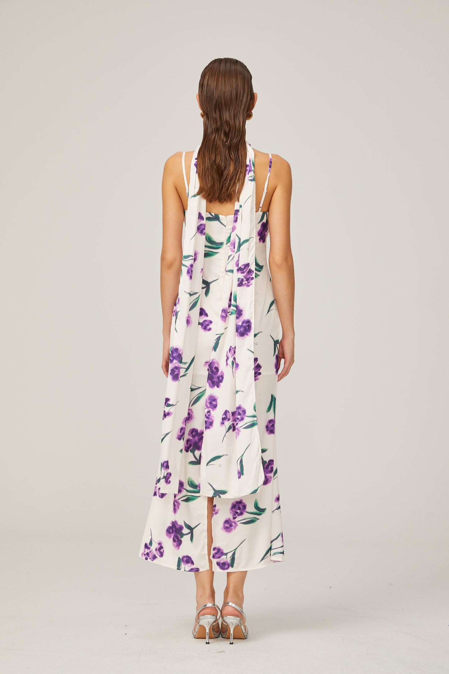 Gitta floral scarf-design midi dress