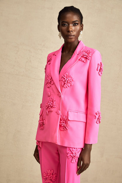 Amélie-Rose pink floral jacket & trousers matching set