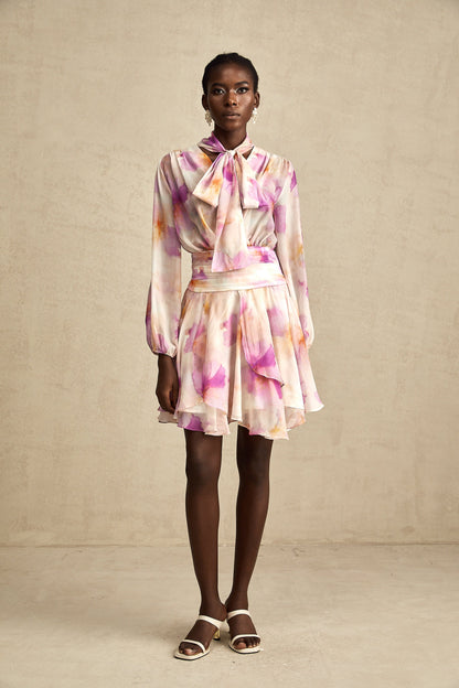 Maëlys floral-print V-neck mini dress