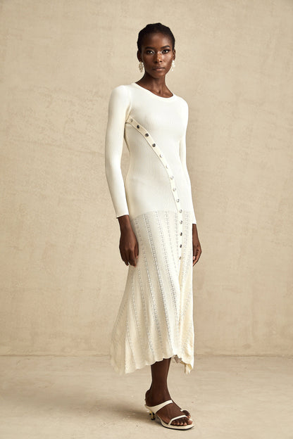 Éléonore button-embellished knitted midi dress
