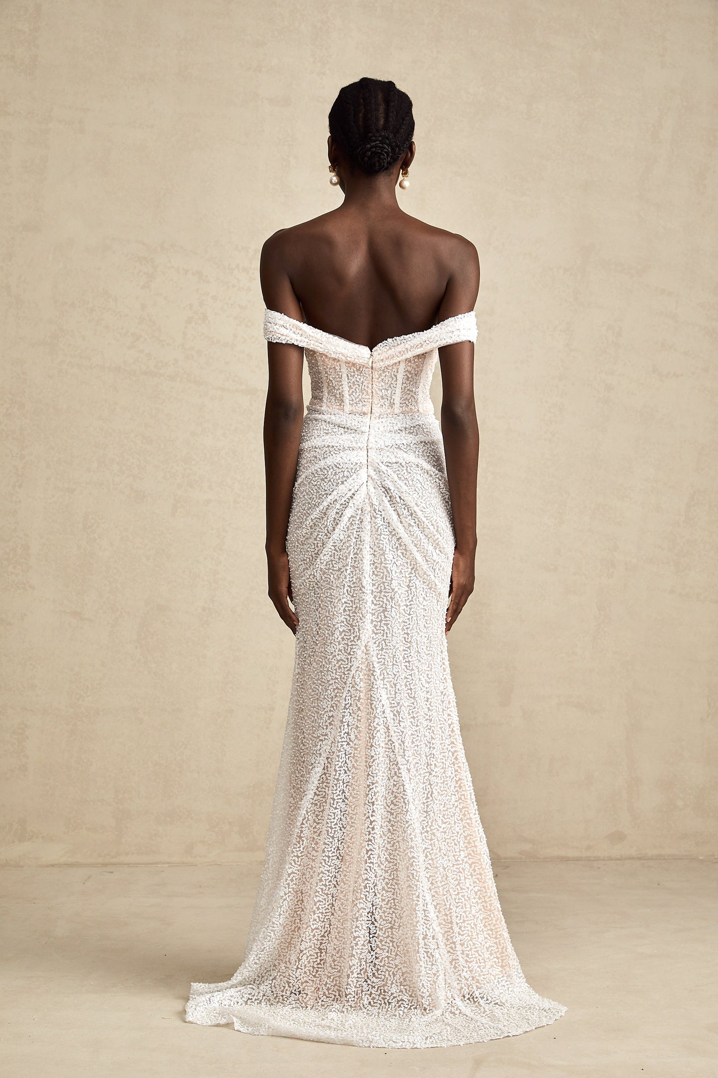 Margot white embellished off-shoulder maxi dress (US Only)