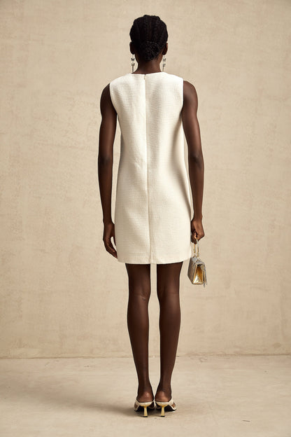 Béatrice tweed embroidered cut-out mini dress
