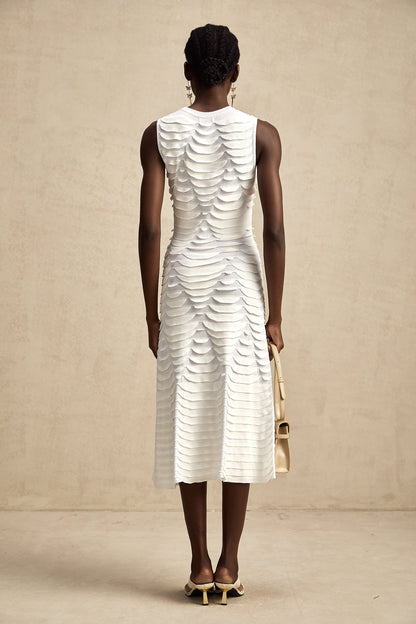 Anna snake-pattern godet midi dress