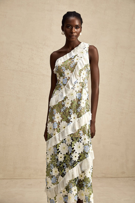 Clémence floral embroidered maxi dress
