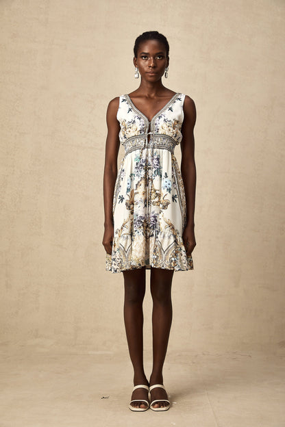 Fatou v-neck floral-print mini dress
