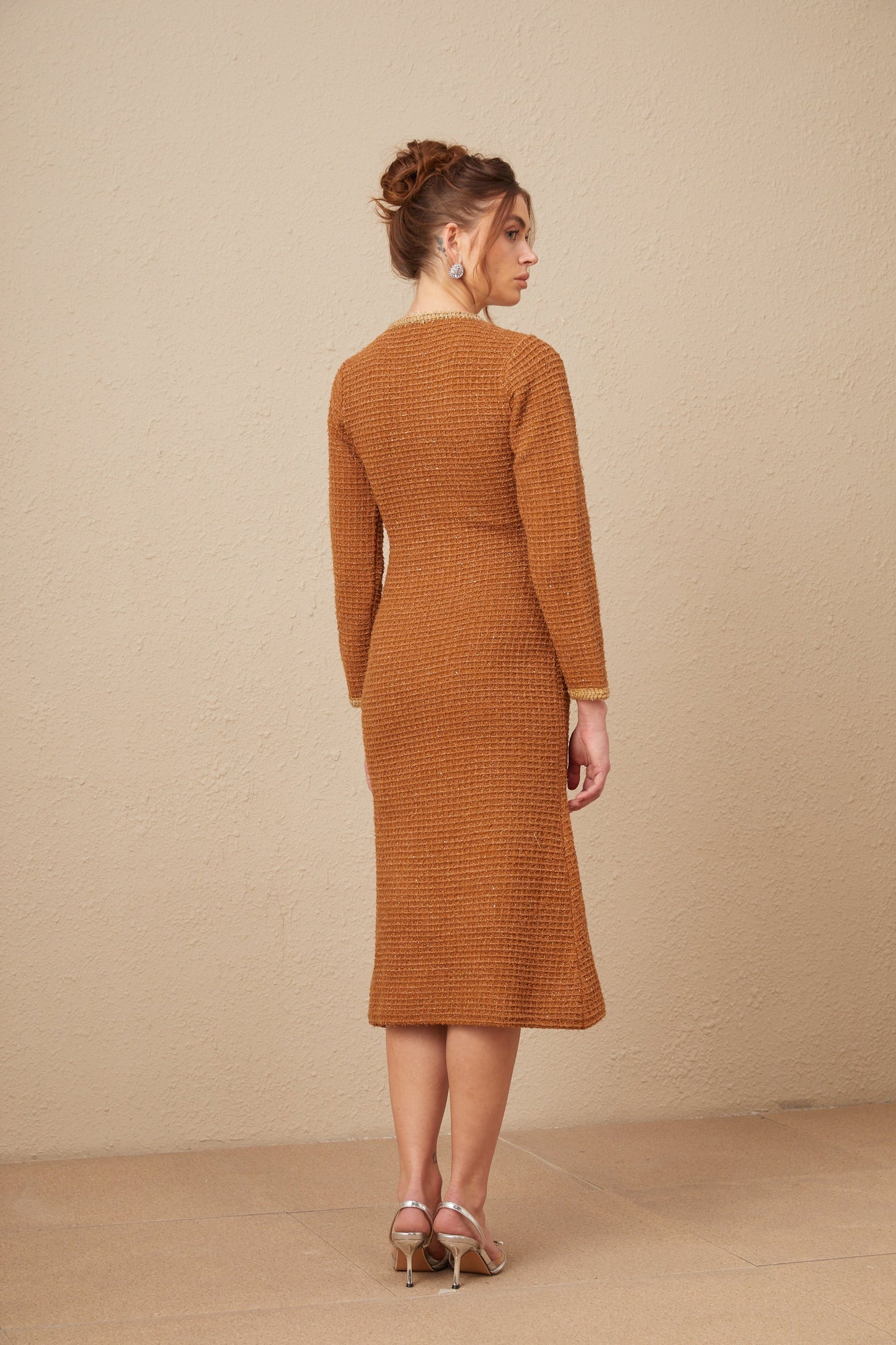 Epona brown braided-edge tweed dress (US Only)