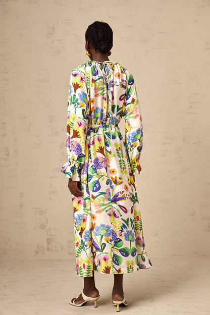 Adalasia paisley-print poplin midi dress