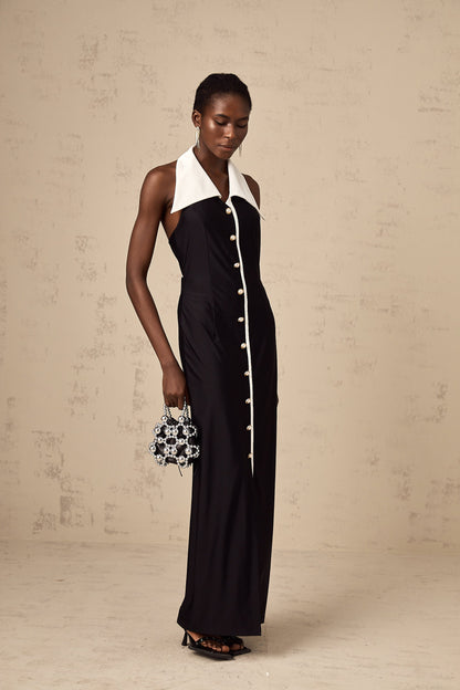 Alessandra color-blocked fitted maxi dress (US Only)