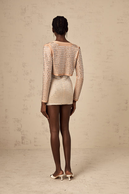Ubalda stud-embellished cropped jacket (US Only)
