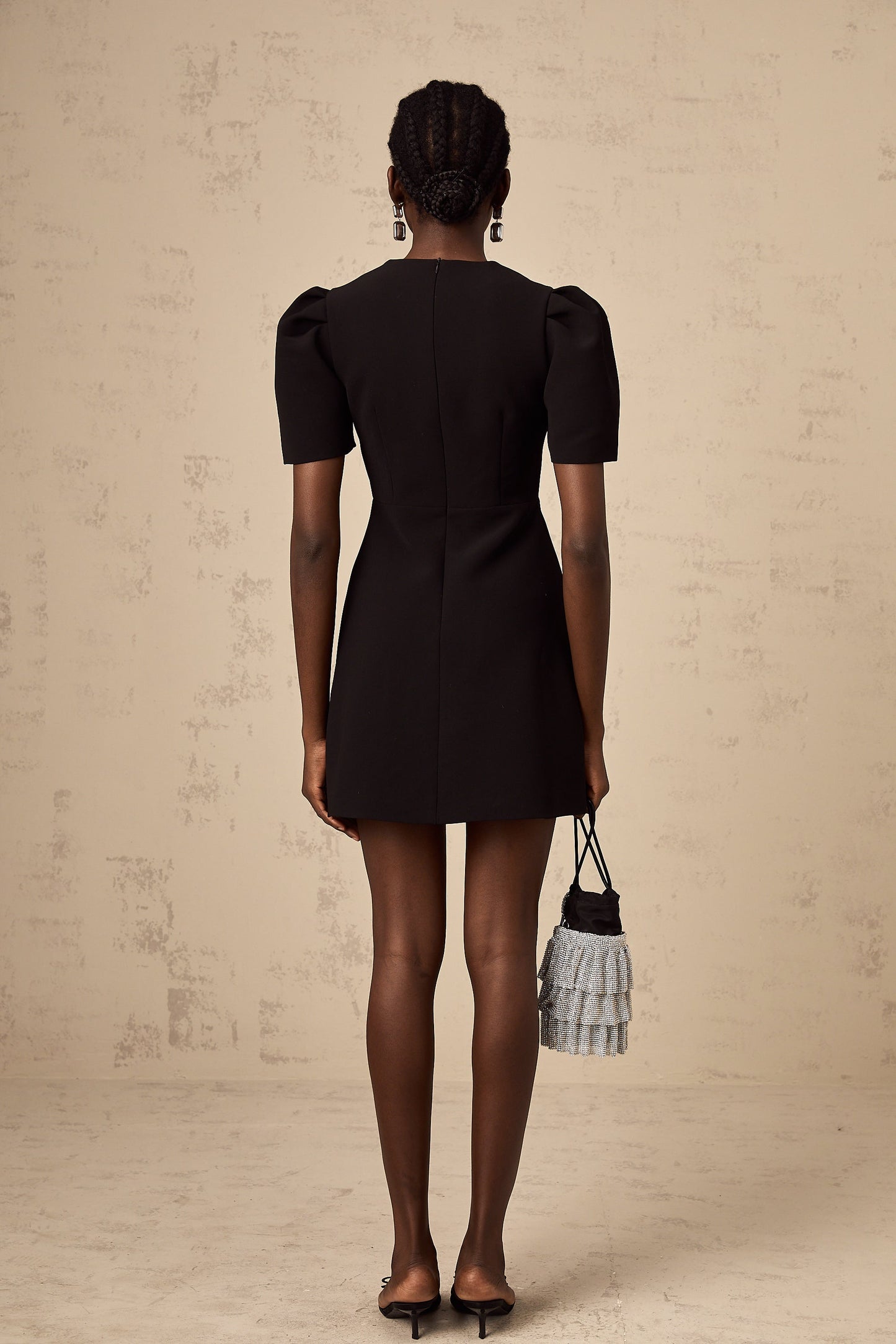 Tania black bowknot embellished mini dress (US Only)