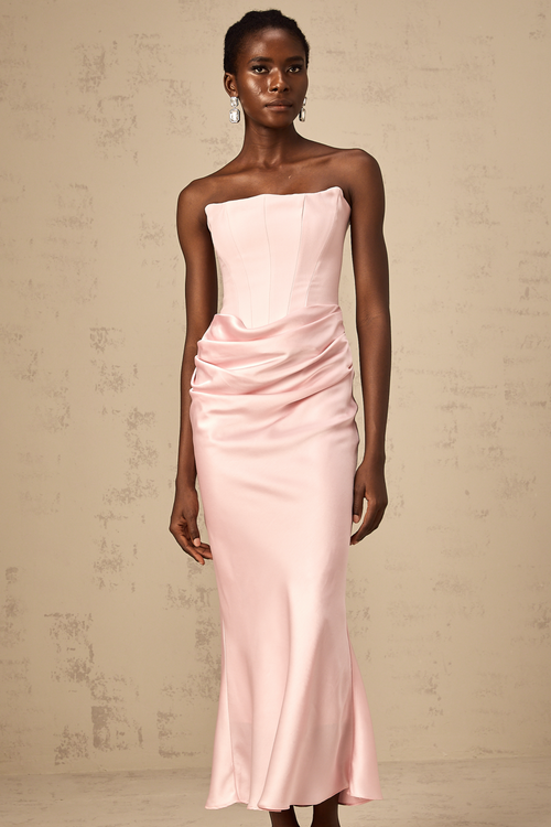 Aurore off-shoulder maxi dress in Pink