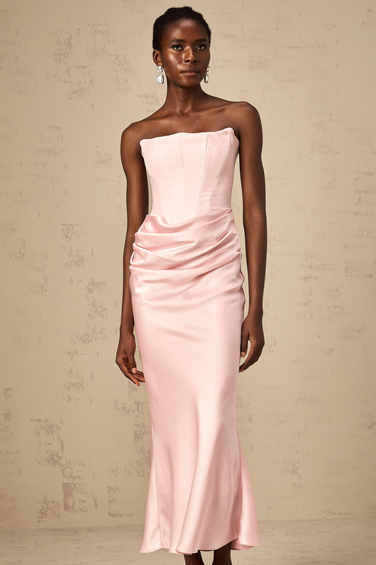 Aurore off-shoulder maxi dress in Pink