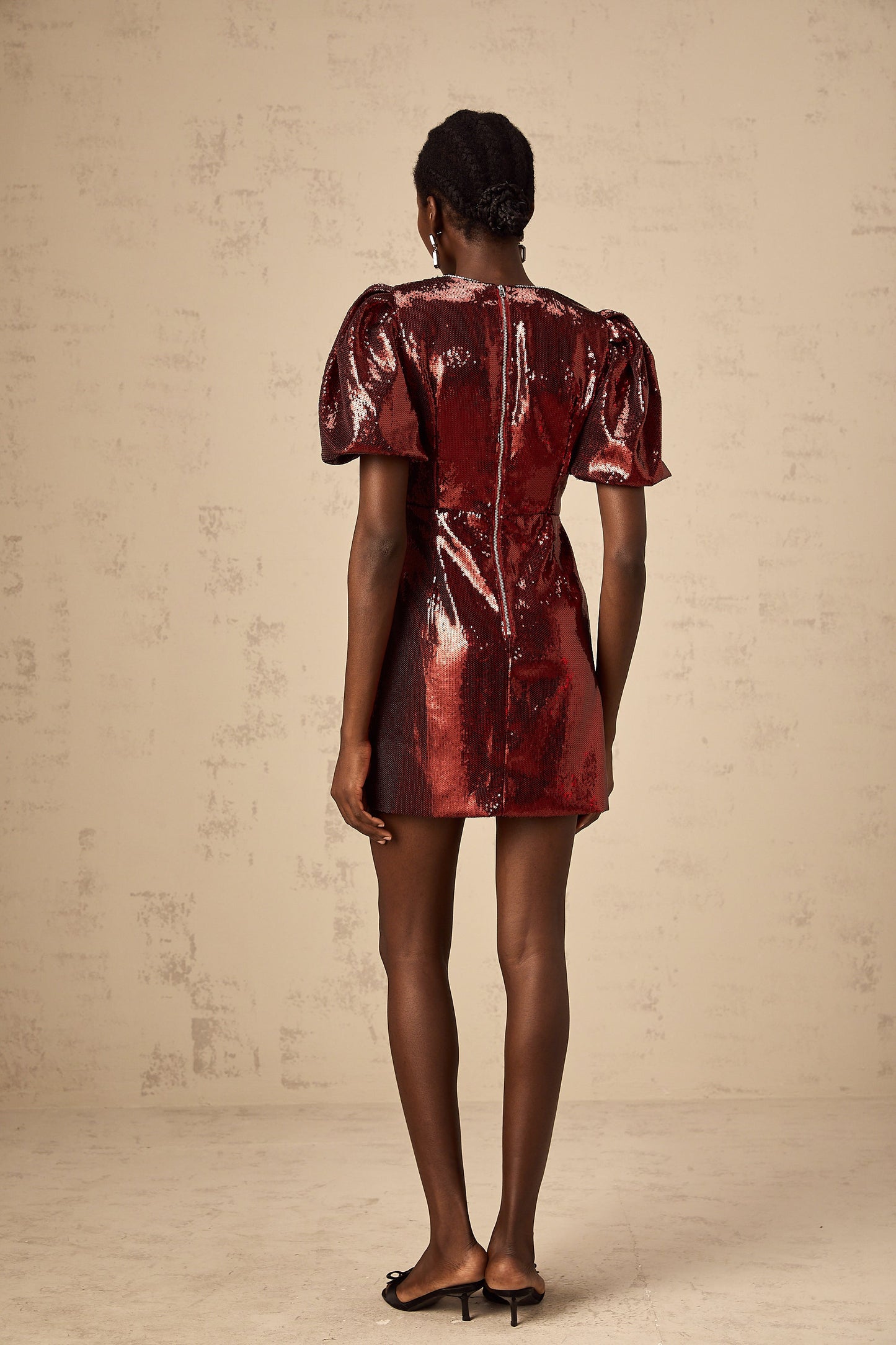 Louise red bowknot sequined mini dress (US Only)