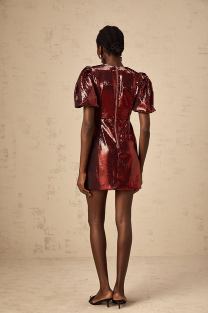 Louise red bowknot sequined mini dress (US Only)