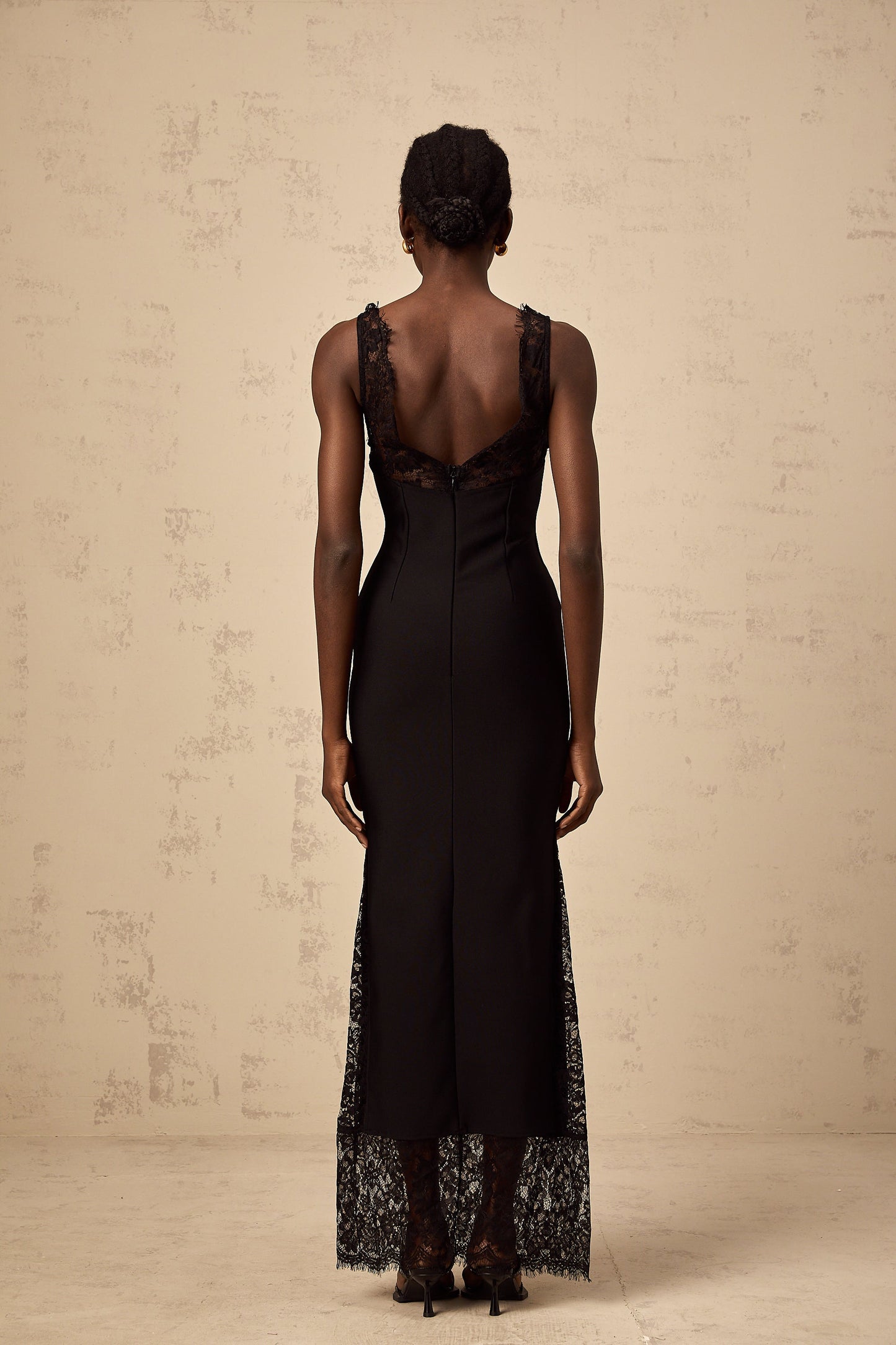 Ylenia floral-embroidered lace panelled maxi dress (US Only)