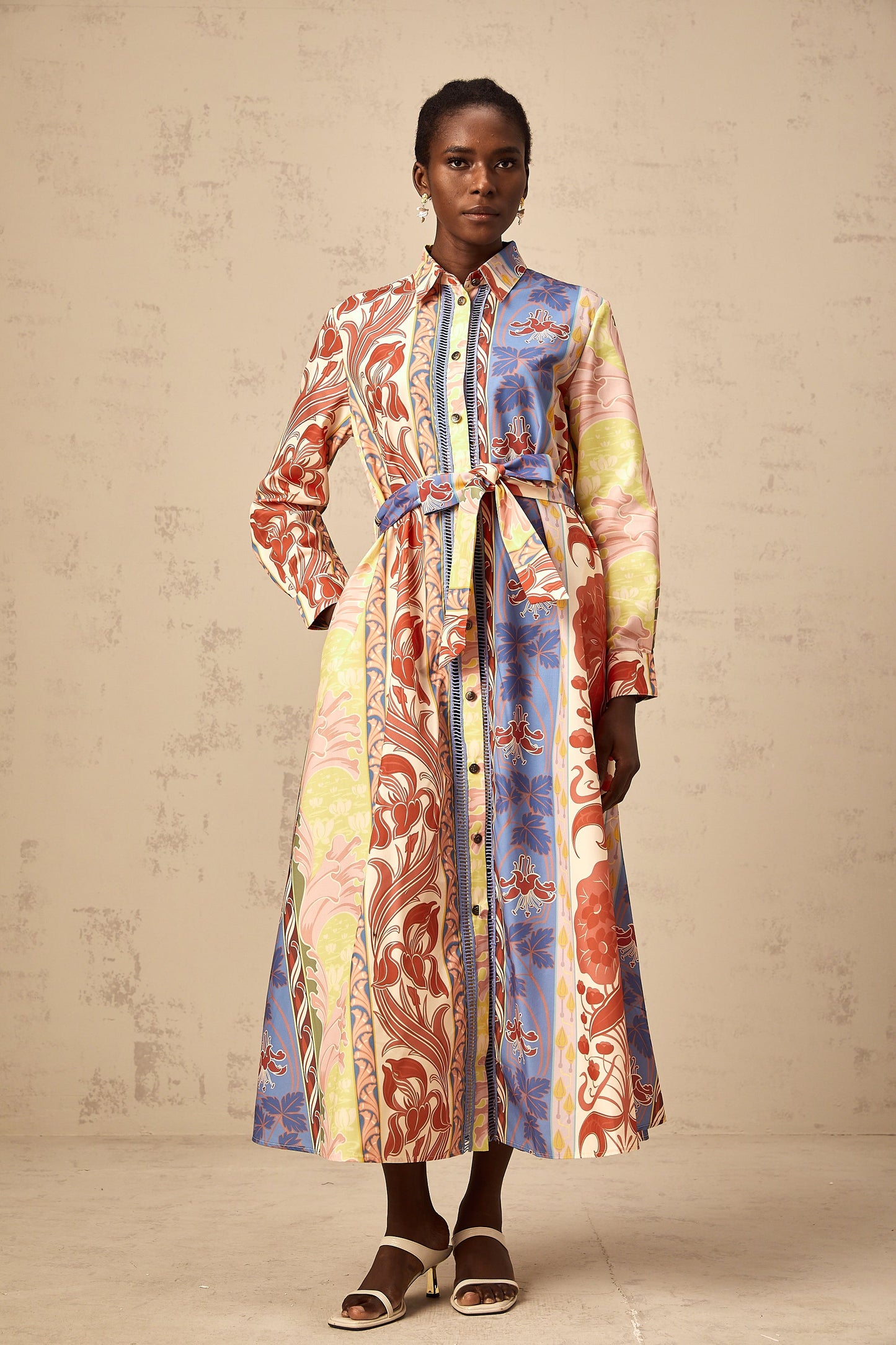Ursula floral-print poplin midi shirt dress (US Only)