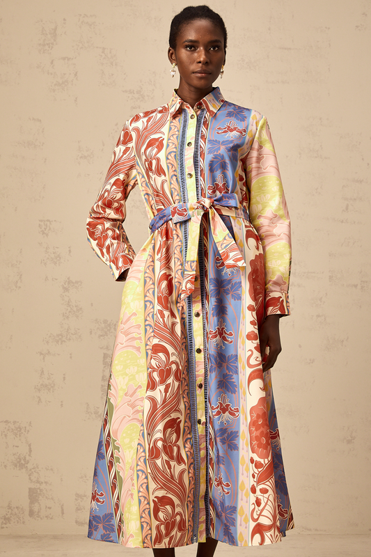 Ursula floral-print poplin midi shirt dress (US Only)