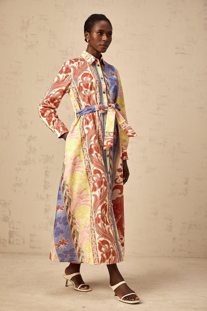 Ursula floral-print poplin midi shirt dress (US Only)